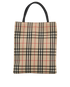 Small Check Tote, &pound;350, Handbags, Beige/Black/Brown, Canvas, Back view